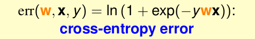 cross entropy error