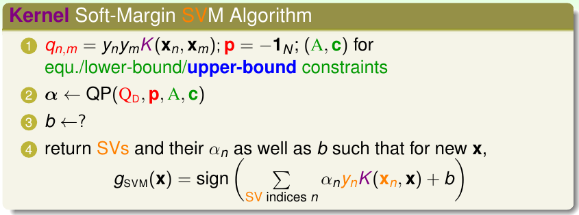 qp for soft margin svm